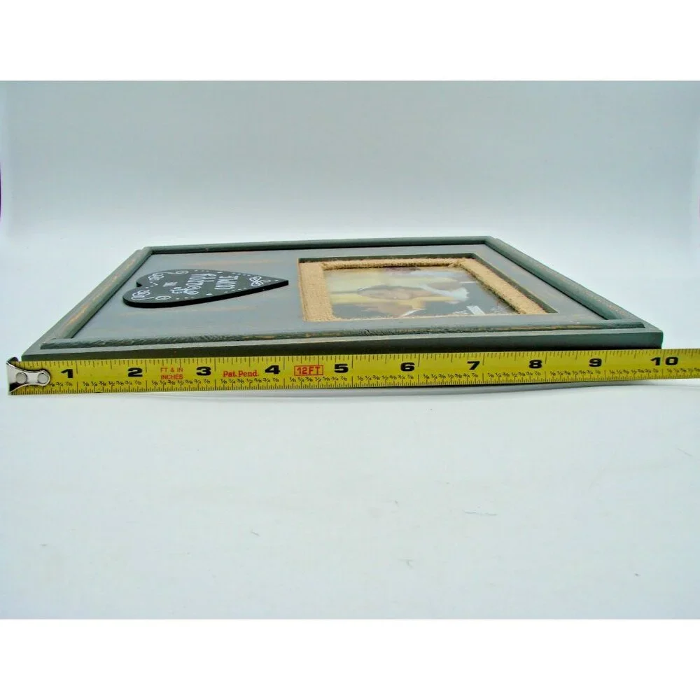 Distressed Wood Picture Frame Sage Green The Happy Couple 4X6 Photo Malden Int.
